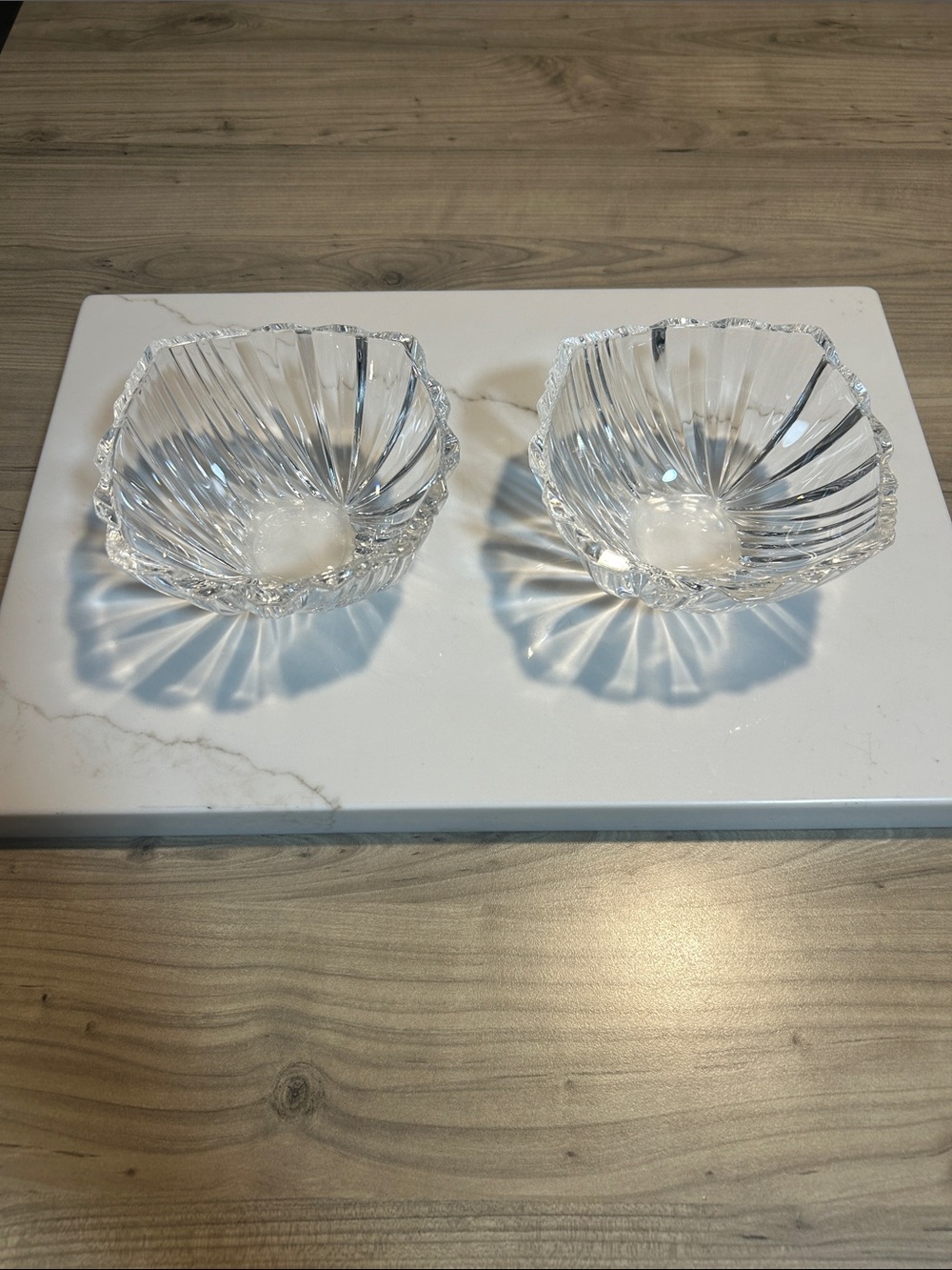 Mikasa Clear Crystal Ribbed Glass Bowls - Set of 2